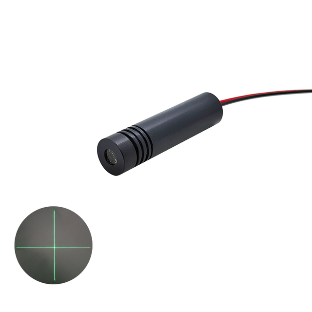 12X50mm 520nm 5/10/15mW Wide Voltage 12V24V External Focus Crosshair Green Laser Module Positioning Cutting Engraving Machine
