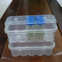 Boîte de rangement stérile en plastique LDPE de 3 ml, 4 pièces, en matériaux recyclés, pour flacons de vaccins et peptides - Vente en gros