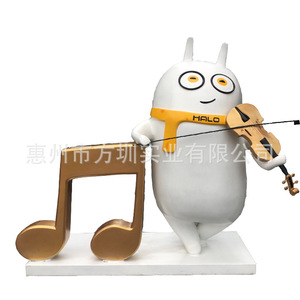 Figura de Violinista Halo, Escultura de Resina, Decoración Artística Contemporánea para Montar en el Suelo Exterior - Product Image 5