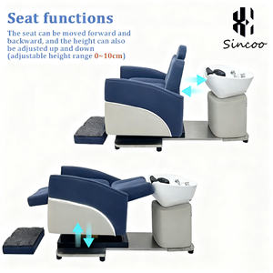 Di lusso elettrico reclinabile rotante testa Spa Shampoo sedia per capelli sedia con illuminazione a Led da barbiere massaggio Shampoo sedia - Product Image 5