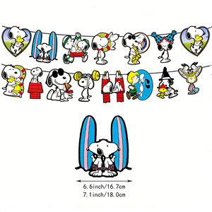 Kit de Decoración para Fiesta Temática de los Años 50 con Perro Blanco de <span class=keywords><strong>Charlie</strong></span> Brown, con Pancarta de Feliz Cumpleaños, Centros de Mesa, Globos, Celebración de Cumpleaños Infantil - Product Image 2