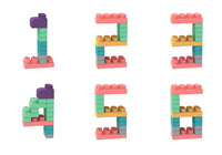 Yuglow 80 pièces, grand ensemble de blocs de construction en caoutchouc souple, blocs en plastique éducatifs pour les tout-petits, apprentissage précoce