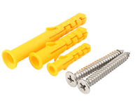Cheville murale en nylon en forme de poisson, cheville d'expansion en plastique jaune avec vis autotaraudeuse à tête fraisée M6 M8 M10