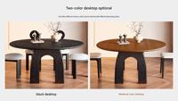 Ensemble de table à manger en bois convertible, design pliable avec chaise à dossier en rotin, adapté à la cuisine familiale