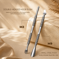Pousse-cuticules professionnel en acier inoxydable à double extrémité, nettoyeur d'ongles, outils pour éliminer les peaux mortes, pour manucure, pédicure, fournitures de salon