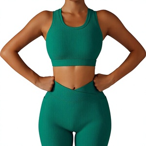 Pink <b>Wrap</b> Front Plus Size Simple Sports Bra U-NECK Design High Support Workout <b>Top</b> Custom Logo Womens Compression <b>Yoga</b> - Product Image 6