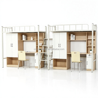Lit superposé multifonctionnel Zoshine avec bureau et armoire pour dortoirs scolaires et logements du personnel - Vente en gros