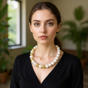 Collier de mode chic à perles - E550-N260-0239G - Product Image 3