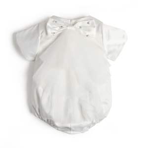 Pyjama blanc personnalisé <span class=keywords><strong>pour</strong></span> nouveau-né costume de sommeil couleur unie perlée vêtements de baptême <span class=keywords><strong>pour</strong></span> bébé filles décontracté manches courtes été <span class=keywords><strong>pour</strong></span> - Product Image 2