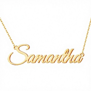 สร้อยคอจี้ตัวอักษรชื่อสั่งทำ ดีไซน์ทันสมัย ชุบทอง 18K บนสแตนเลส พร้อมสร้อยแบบกล่อง ดีไซน์มินิมอล ของขวัญสำหรับผู้หญิง - Product Image 4