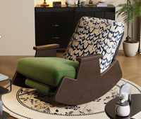 Chaise longue inclinable et à bascule en bois massif moderne et durable pour salon, chambre, appartement, hôtel, canapé de loisirs