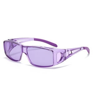 Lunettes de soleil de sport à vision nocturne, verres miroir jaunes, monture rectangulaire à bord complet, pour la conduite, unisexe, adulte - Product Image 4