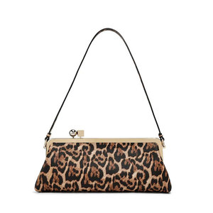 Bolso de Mano con Estampado de Leopardo para Mujer, Correa Simple Extraíble, Cierre con Bloqueo, Portátil, Elegante, para Fiestas y Bodas, de PU - Product Image 3