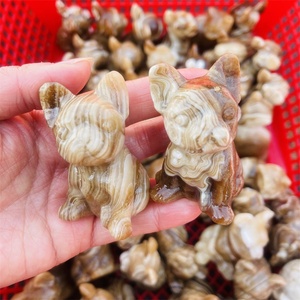 Vente en gros de sculptures d'animaux en cristal de quartz naturel sculpté à la main, chien <span class=keywords><strong>bouledogue</strong></span> français en calcite <span class=keywords><strong>chocolat</strong></span> pour la guérison et la décoration, idéal comme cadeau - Product Image 4