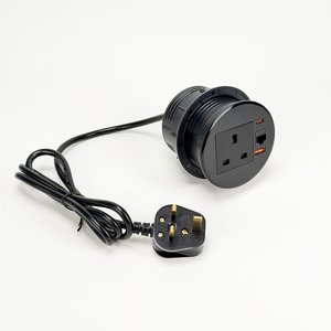 Prise encastrée ronde 80 mm avec module à point de faiblesse 1AC (CA) + USB-A + USB-C + 1 interface réseau - Product Image 6