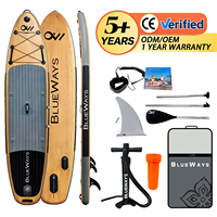Planche de paddle gonflable à effet bois, SUP tout usage avec accessoires complets, homologuée CE, directement de l'usine