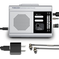 토마시 F-315A 실버 휴대용 카세트 레코더 플레이어 SD/TF 카드 MP3 지원 USB 워크맨