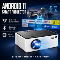 Projecteur Android en gros, 1080P Full HD, WiFi, projecteur vidéo LED portable, Android 11, 350 ANSI, 1 Go, 8 Go, pour la distribution