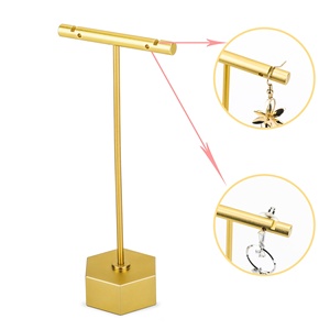 Vàng Stud Bông Tai Đứng Hiển Thị Cho Bông Tai, <span class=keywords><strong>T</strong></span> <span class=keywords><strong>Bar</strong></span> Kim Loại Truy Cập Treo Vàng Bông Tai Hiển Thị Đứng Để Bán - Product Image 5