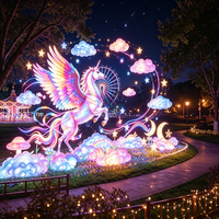 Lanternes personnalisées artisanales Pégase Licorne, Lumières décoratives Nuage de Rêve, Artisanat Héritage pour Grandes Plazas d'Événements et Sites de Visites Nocturnes