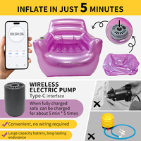 Canapé gonflable avec pompe intégrée, multifonctionnel, durable, pour l'extérieur, chaise gonflable individuelle auto-gonflante, canapé gonflable en PVC écologique