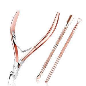 Stainless Steel Cuticle Clippers Spring Pliers Double Headed <b>Nail</b> Pusher <b>Set</b> For Manicure Pedicure Home Use Durable - Product Image 1