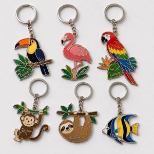Llaveros Personalizados al por Mayor con Diseños de Animales, Souvenirs del Zoológico Tropical, Cadena de Metal con Temática de la Naturaleza y Parques de Vida Silvestre, Llavero Promocional - Product Image 1