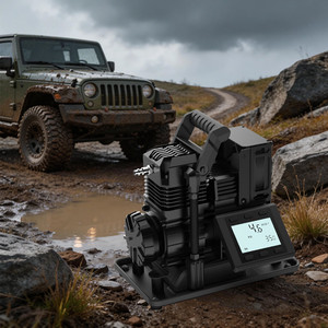 4 Way Car Air Compressor 4x4 DC 12V Turbo Heavy Duty Silent Tire Inflator Portable Air Compressor - Product Image 1