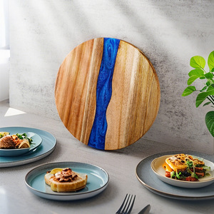 <span class=keywords><strong>Planche</strong></span> à découper personnalisable en résine époxy durable et bois de rose pour la cuisine, plateau à fromages et charcuterie - Product Image 6