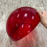 Dôme à bulles moderne en acrylique rouge écologique en lucite - Pré-assemblé pour