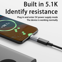 Adaptor USB C Male ke Type C Female Alloy Shell Mini 480Mbps Transfer Data Pengisian Cepat dengan Resistensi Identifikasi 5.1K Terintegrasi