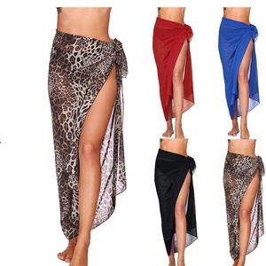 Falda de playa de gasa de una pieza de longitud media con diseño de dragón, pareo de encaje, bufanda para <span class=keywords><strong>bikini</strong></span>, parasol de verano, <span class=keywords><strong>AliExpress</strong></span> - Product Image 1