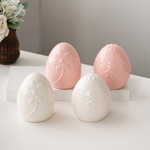 Décoration de Pâques moderne, œufs en céramique artisanaux, ornements d'œufs artistiques faits à la main, décoration de bureau, décoration de la maison <span class=keywords><strong>pour</strong></span> Pâques - Product Image 1