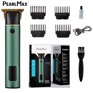 Pearlmax Logo personnalisé USB Poignée en alliage vert Machine à couper les cheveux de salon Allume-cigare Rasoir à barbe Hommes Tondeuses électriques pour cheveux Ensemble de tondeuses - Product Image 1