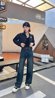 Celana Denim Wanita Ukuran Besar Berkualitas Tinggi, Model Kaki Lebar, Kasual Multifungsi, Longgar, Bernapas, Elastis, Pinggang Tinggi, Ritsleting Ringan