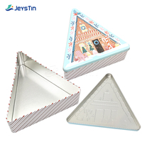 Boîte en étain triangulaire personnalisée, conteneur d'emballage pour bonbons, boîtes métalliques personnalisées avec impression et motif de marque