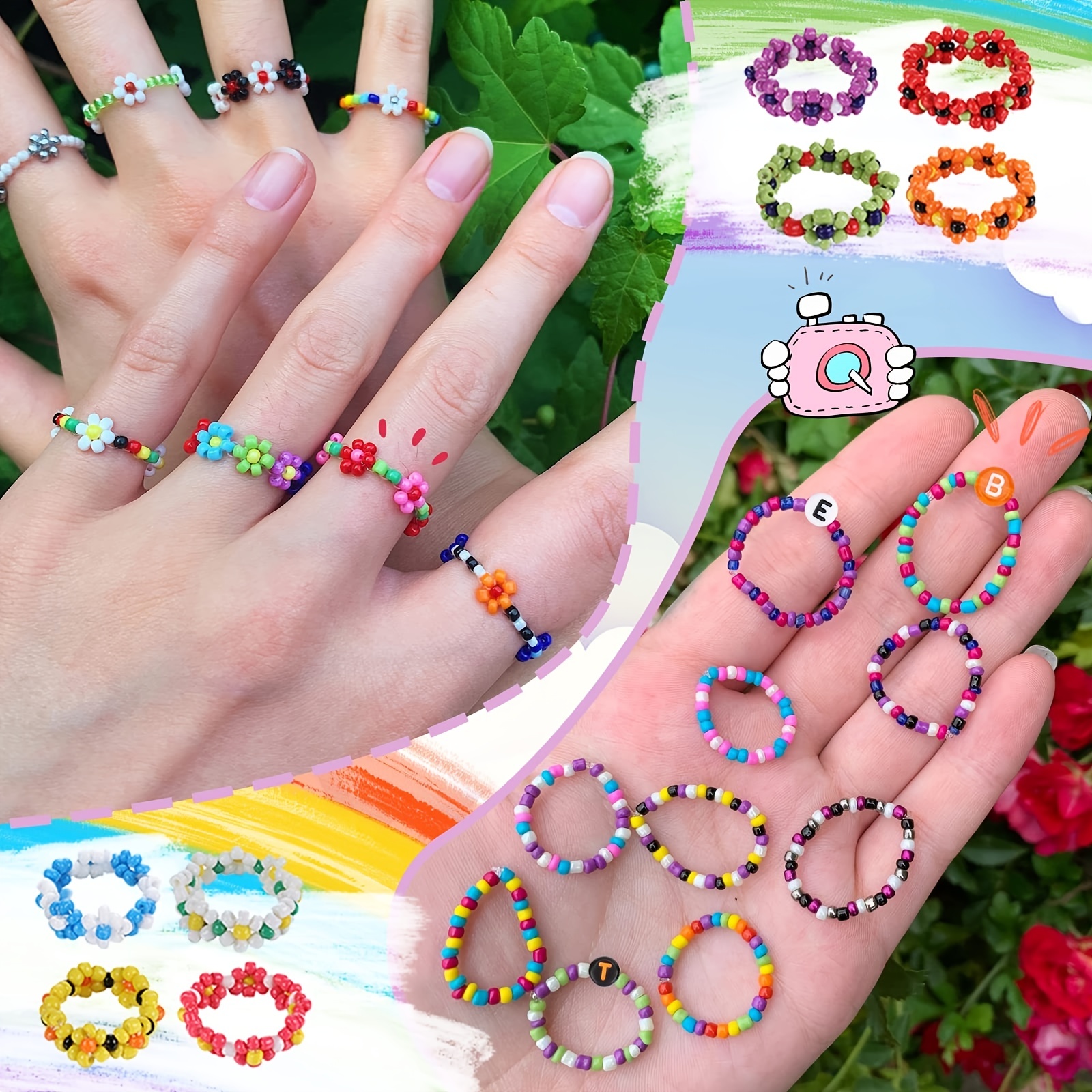 2600pcs DIY Bead Jewelry Making Kit, Used for DIY, Friendship Bracelets, Necklaces, Mobile Phone Chains Making.