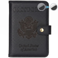 Funda de Pasaporte JIANJI de Piel Sintética con Protección RFID, Cartera de Viaje de Gran Capacidad con Múltiples Ranuras para Tarjetas y Cierre Abierto