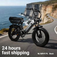 Vélo électrique puissant à gros pneus 48V, longue autonomie, vélo électrique tout-terrain, certification CE, entrepôt Pologne, vélo de ville EBIKE