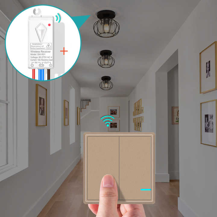 Home & Office Gold Remote Switch 2 -Gang IP66 Durability 1000W Led ...