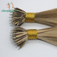 Extensions de cheveux naturels russes Remy, 12a, Micro-lien, anneau Nano, Double dessin, pointes