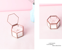 Boîte à bagues transparente jetable mini six faces écologique pour le rangement de bijoux, emballage portable pour accessoires de mariage et de coiffure