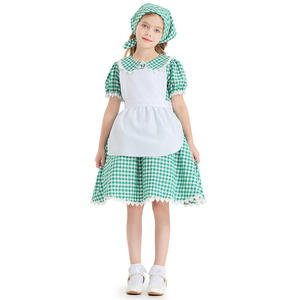 Costume de Cosplay de Paysanne des Terres Brutes pour Filles, Robe Tablier à Carreaux, Cape et Tenue pour Enfants - Idéal pour l'Oktoberfest - Product Image 2