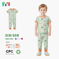 Pyjamas pour enfants en coton biologique 100% personnalisés Puresun, ensembles de vêtements de nuit pour enfants à volants, imprimés de dessins animés, pyjamas d'été pour filles