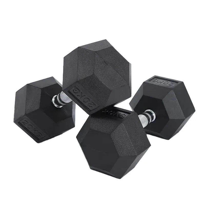 Aangepaste Gegalvaniseerde Stalen Rubber 5-50Kg Gewichten Set Fitness Gym Hexagon Geschilderde Hex Dumbbells