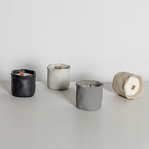 ขวดโหลเทียนหอมแบบหรูหราเชิงเทียนคอนกรีตสำหรับตกแต่งบ้านบรรยากาศแบบแฮนด์เมดที่วางเทียนซีเมนต์สำหรับห้องนอน - Product Image 3