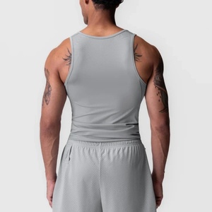 OEM Supplier Casual Knitted Breathable <b>Singlet</b> Fitness Polyester Workout Slim Fit Tank Top <b>for</b> <b>Men</b> - Product Image 2