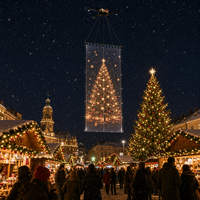Écran LED en maille volante pour feux d'artifice du Nouvel An, publicité aérienne festive de Noël, transparent, pliable, extérieur, IP65