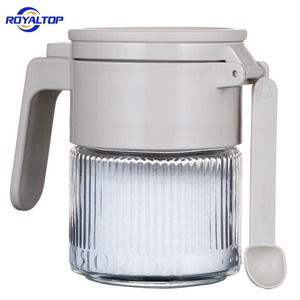 Botellas de Vidrio de Lujo para Sal, Azúcar y Especias, Recipientes para Condimentos con Orificios Pequeños, Tapa para Salero con Cuchara Medidora de 3g - Product Image 1