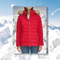 Veste d'hiver matelassée courte et épaisse pour femme, col montant, avec capuche, rembourrage en polyester, coupe-vent et respirante